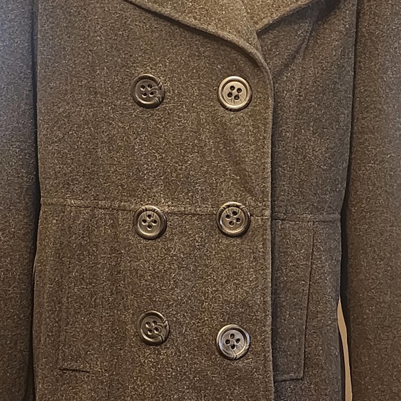 Vtg Esprit double breasted Wool Peacoat charcoal sz XL‎ y2k - Picture 5 of 8